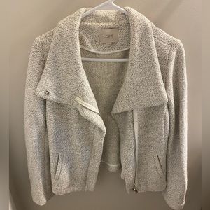 Moto-style sweater jacket, Loft
